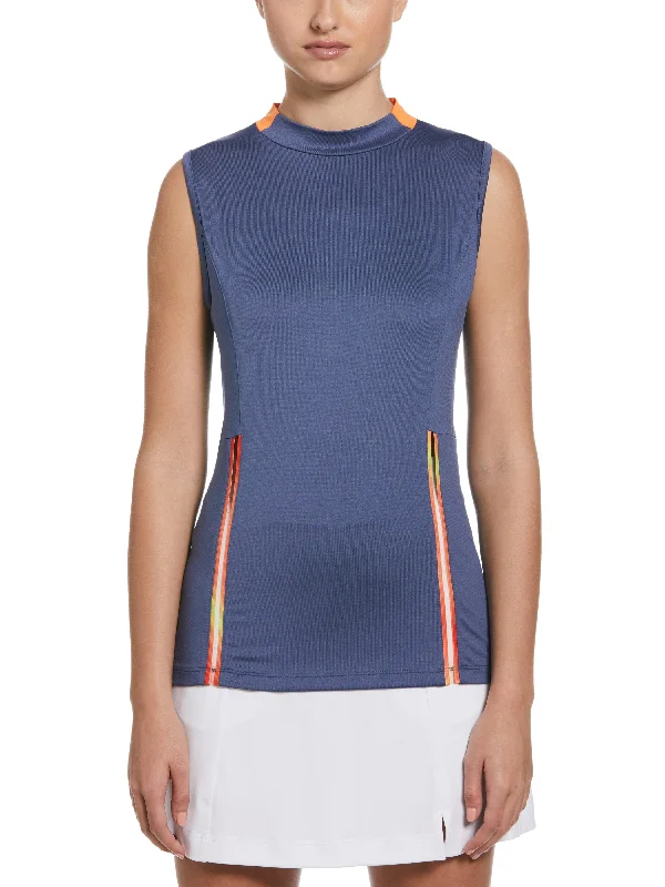 Quarter - zip polo shirt for easy temperature adjustmentWomens Color Block Chroma Stripe Golf Top Quarter - zip polo shirt for easy temperature adjustmentWomens Color Block Chroma Stripe Golf Top