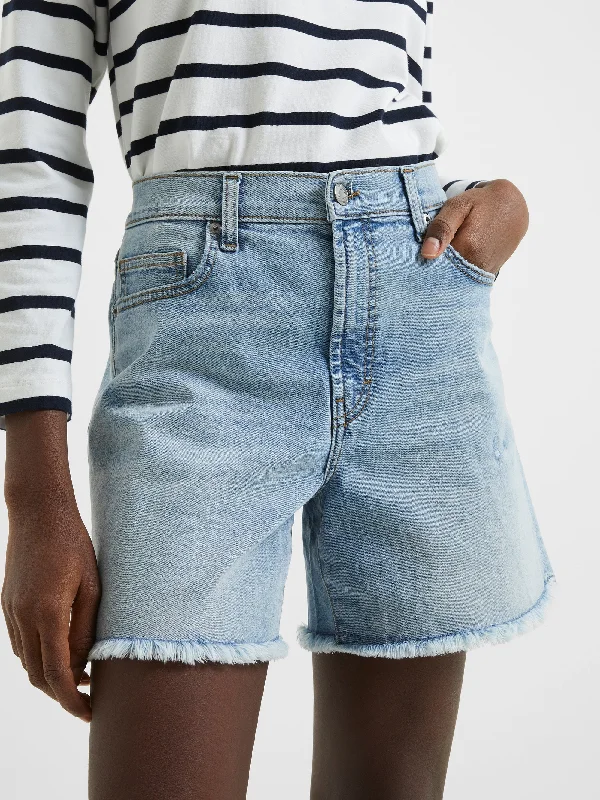 Elastic Waist Women Shorts for Easy Wear and ComfortDenim Stretch Boyfriend Shorts