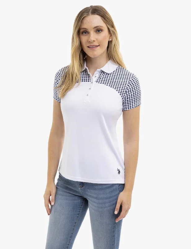 Striped linen blend polo shirt for summer beach partiesDOT PRINT COLORBLOCK POLO SHIRT Striped linen blend polo shirt for summer beach partiesDOT PRINT COLORBLOCK POLO SHIRT