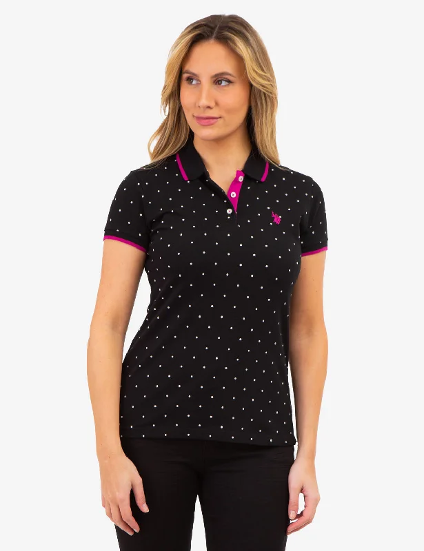 DOT PRINT PIQUE POLO SHIRT