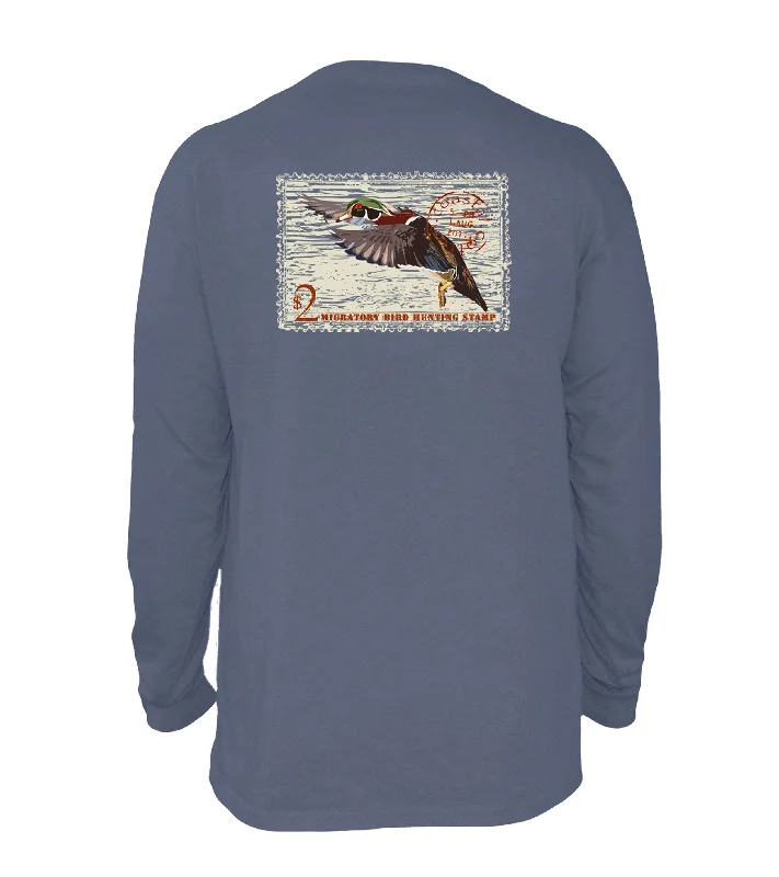 Wrap - Style Women Long Sleeve Top for a Versatile FitDuck Stamp Long Sleeve