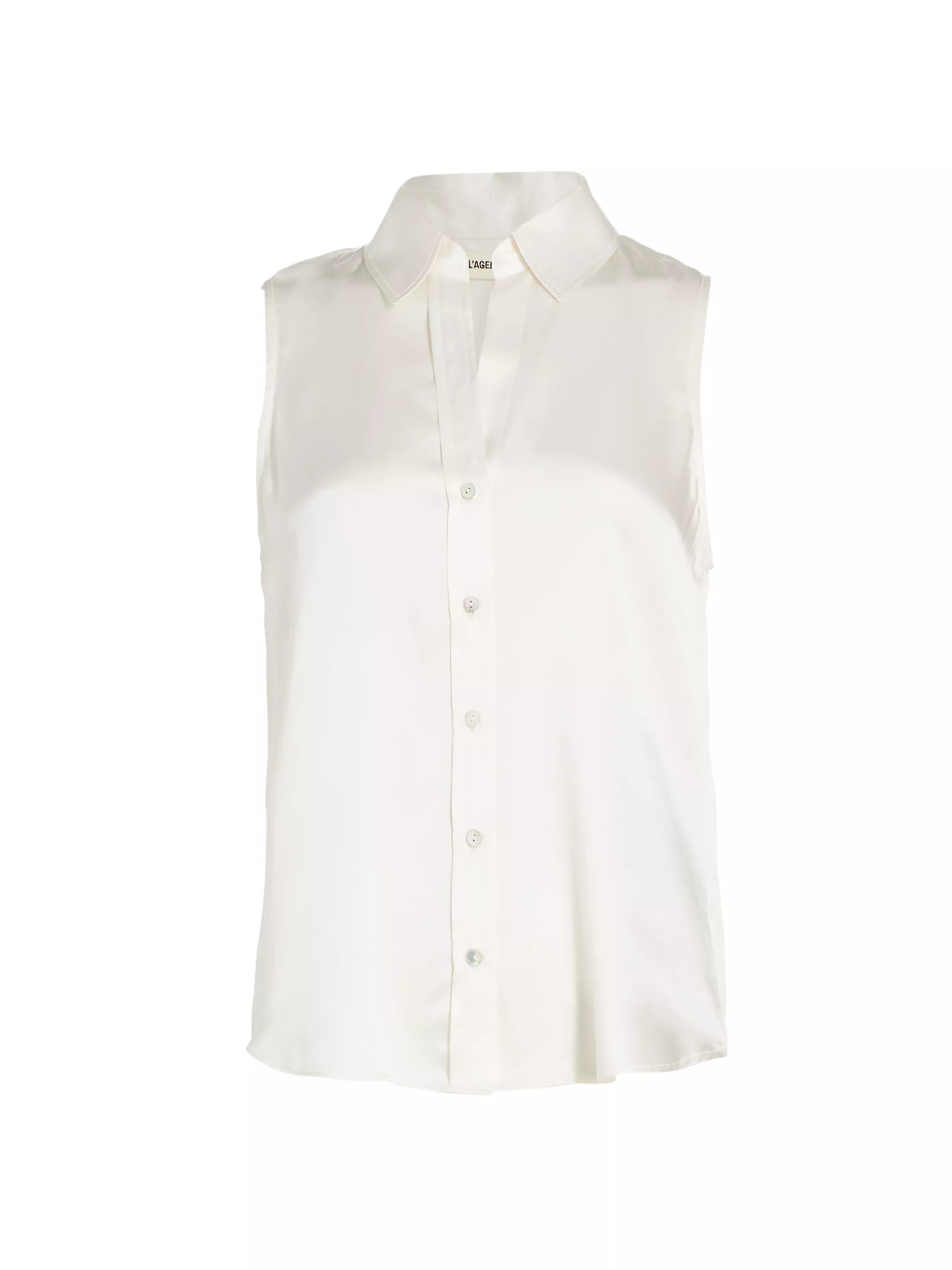 Crew Neck Women's Sustainable Tank Tops Made from Recycled MaterialsL'AGENCE EMMY SLEEVELESS BLOUSE Crew Neck Women's Sustainable Tank Tops Made from Recycled MaterialsL'AGENCE EMMY SLEEVELESS BLOUSE