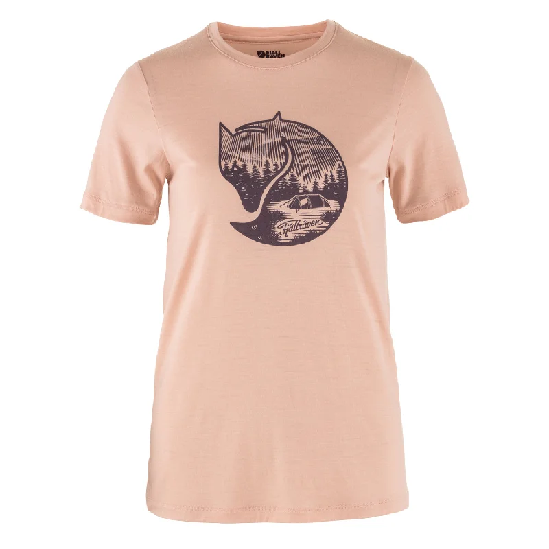 Puffed - sleeve polo shirt for a fashionable silhouetteFjallraven Womens Abisko Wool Fox SS T-Shirt Chalk Rose / Port Puffed - sleeve polo shirt for a fashionable silhouetteFjallraven Womens Abisko Wool Fox SS T-Shirt Chalk Rose / Port