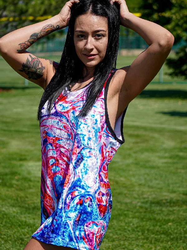 Plus Size Women's Puff - Sleeve Tank Tops in Pastel HuesFreedom Melt Tank Top