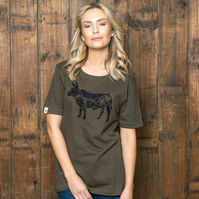 Nursing polo shirt for breastfeeding mothersConcentric Nguni Regular Crew Tee Fatigue Nursing polo shirt for breastfeeding mothersConcentric Nguni Regular Crew Tee Fatigue