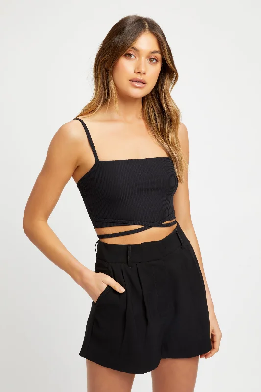 Sleeveless Women's Linen Crop Top in Natural for a Breathable and Casual Summer StyleHollie Tie Crop Sleeveless Women's Linen Crop Top in Natural for a Breathable and Casual Summer StyleHollie Tie Crop