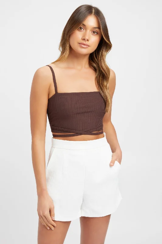 Tie - Front Women's Crop Top in Orange for a Playful and Adjustable FitHollie Tie Crop
