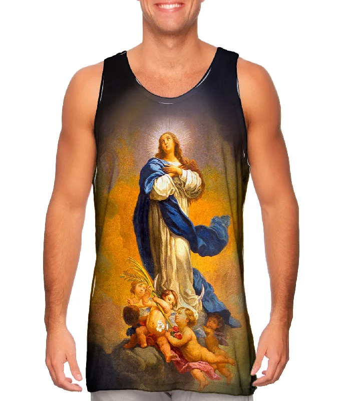 Women's Longline Tank Tops with Abstract Prints"Immaculate Conception"