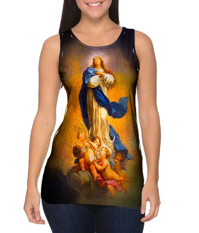 Women's Button - Down Tank Tops in Striped Patterns"Immaculate Conception"