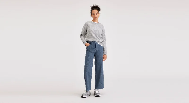 Twill Women Shorts with a Smooth Texture and DurabilityJean Cut Pants, High Straight Fit Twill Women Shorts with a Smooth Texture and DurabilityJean Cut Pants, High Straight Fit