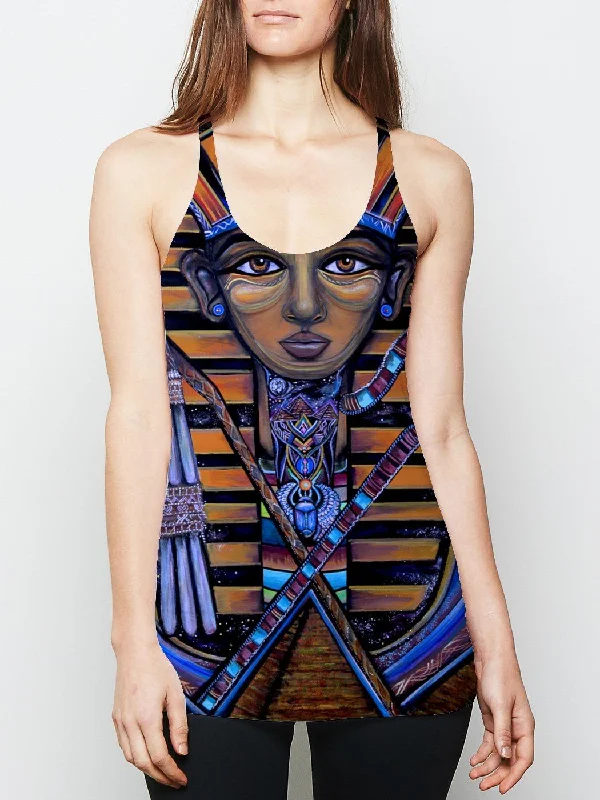 Crew Neck Women's Sustainable Tank Tops Made from Recycled MaterialsKing Tut Racerback Tank Top Crew Neck Women's Sustainable Tank Tops Made from Recycled MaterialsKing Tut Racerback Tank Top