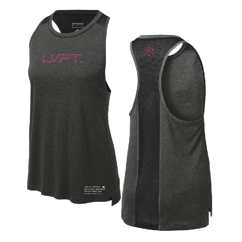 Plus Size Women's Criss - Cross Back Tank Tops in Neon ColorsLadies Vector Tank - Black / Pink Plus Size Women's Criss - Cross Back Tank Tops in Neon ColorsLadies Vector Tank - Black / Pink