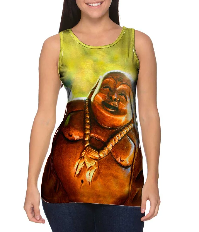 Scoop Neck Women's Linen Blend Tank Tops for Summer"Laughing Buddha"