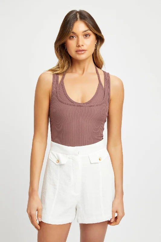 High - Neck Women's Crop Top in Burgundy with Lace Trim for an Elegant and Sophisticated VibeLeon Crop Top High - Neck Women's Crop Top in Burgundy with Lace Trim for an Elegant and Sophisticated VibeLeon Crop Top