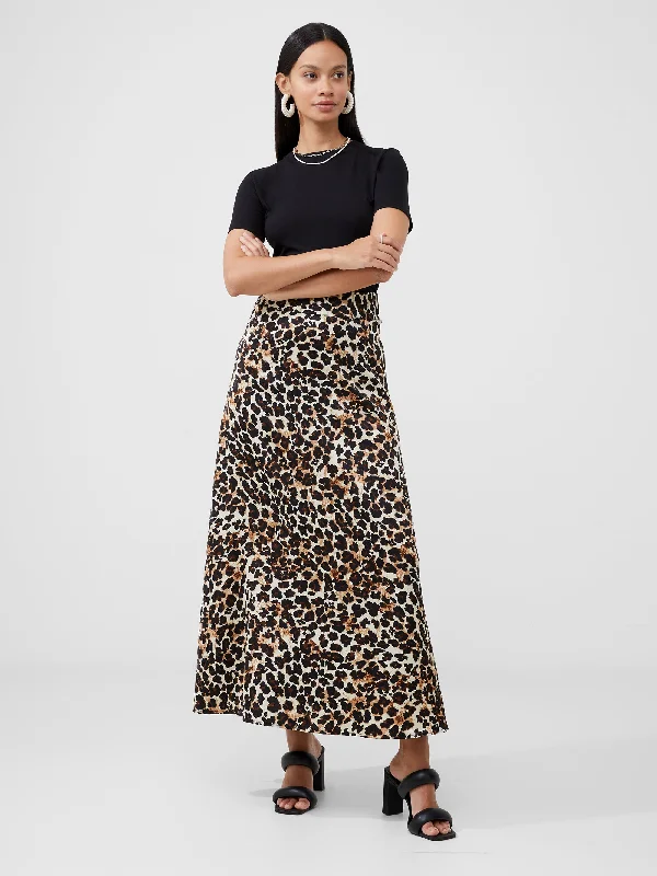 Linen Women Shorts for Breathable Comfort in Hot WeatherLeopard Midaxi Skirt