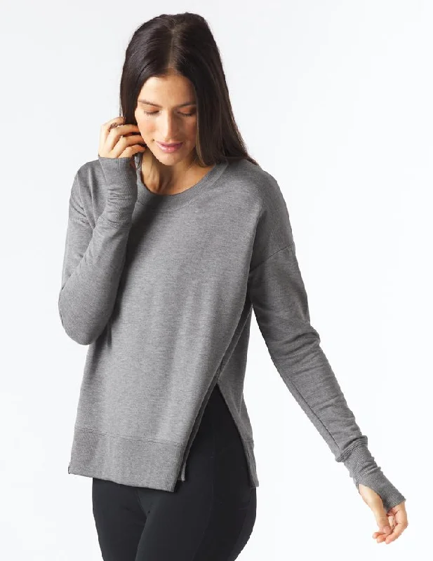 Puffer - Sleeve Women Long Sleeve Top for a Fashion - Forward LookLounge Long Sleeve: Charcoal Heather Puffer - Sleeve Women Long Sleeve Top for a Fashion - Forward LookLounge Long Sleeve: Charcoal Heather