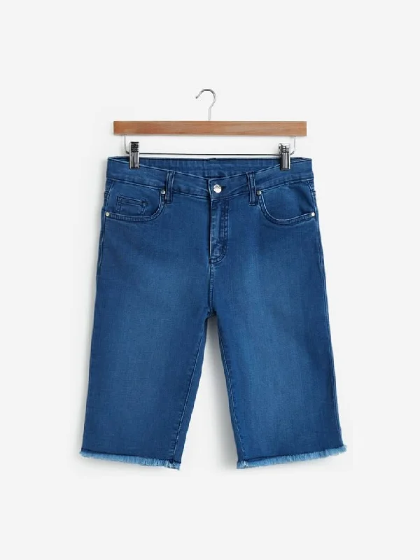 Cargo Women Shorts with Multiple Pockets for FunctionalityLOV Blue Denim Emma Shorts Cargo Women Shorts with Multiple Pockets for FunctionalityLOV Blue Denim Emma Shorts