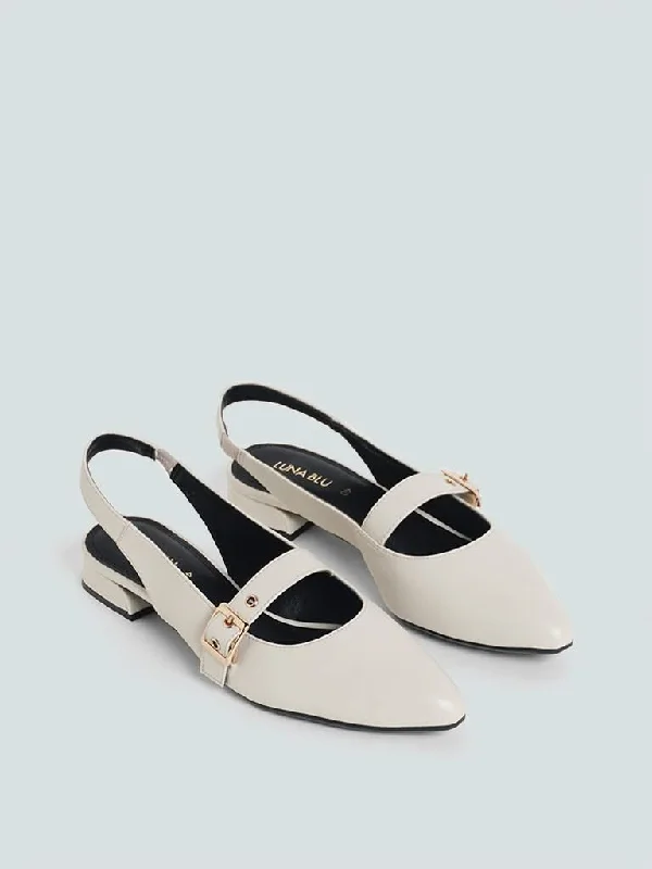 Belted Women Shorts to Enhance the WaistlineLUNA BLU Ivory Mary Jane Sling Back Shoes