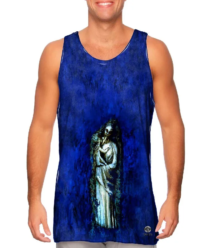Mock Neck Women's Performance Tank Tops for Cycling"Madonna With Garland"