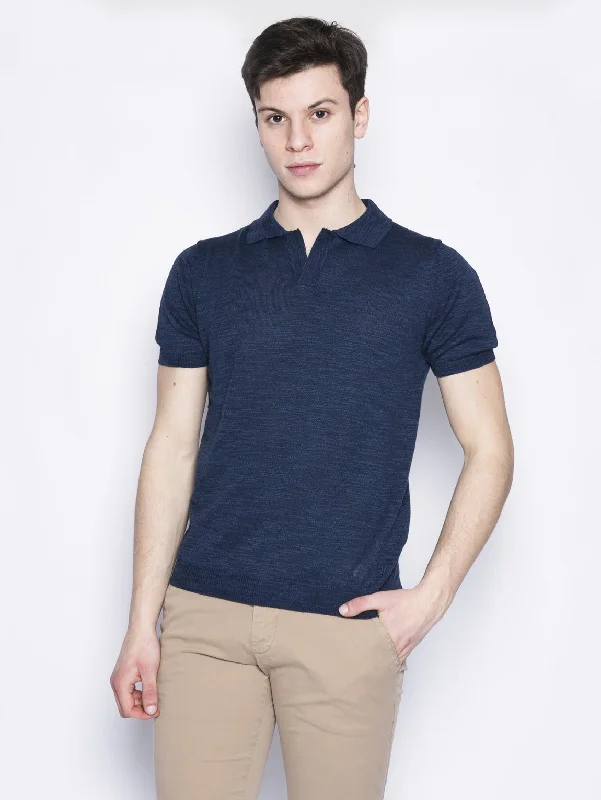 Sustainable polo shirt made from recycled materialsPolo in misto cotone Blu