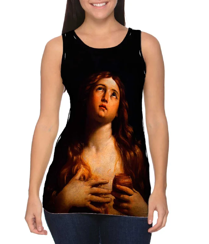 Plus Size Women's Glitter - Trimmed Tank Tops for Party Nights"Mary Magdalene"