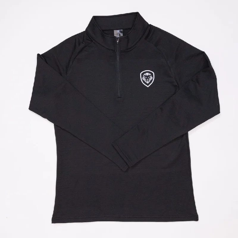 Turtleneck Women Long Sleeve Top for Cold Winter DaysLion Shield Future Looks Bright Black Performance 1/4 Zip Turtleneck Women Long Sleeve Top for Cold Winter DaysLion Shield Future Looks Bright Black Performance 1/4 Zip