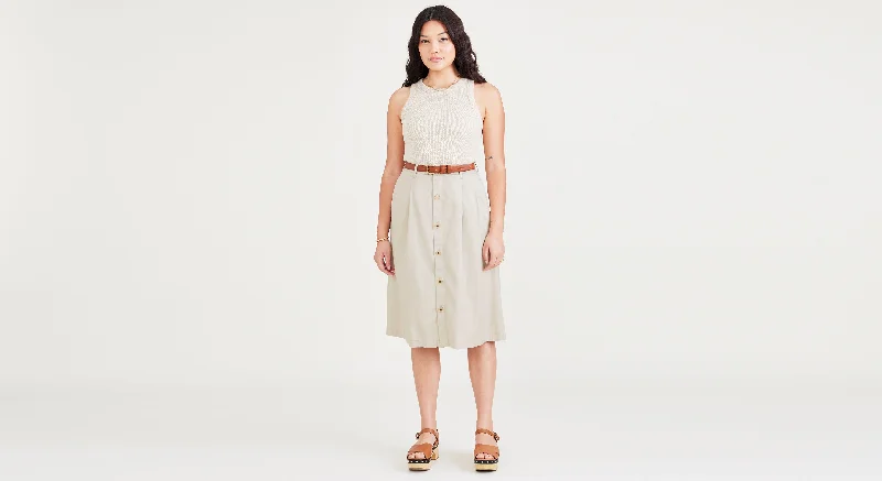 Ruffled Hem Women Shorts to Add a Feminine TouchMidi Skirt