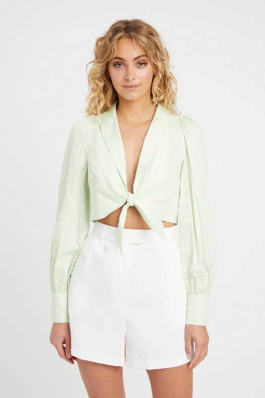 Button - Down Women's Cotton Crop Top in Denim Blue for a Classic and Versatile LookMonaco Knot Shirt Button - Down Women's Cotton Crop Top in Denim Blue for a Classic and Versatile LookMonaco Knot Shirt