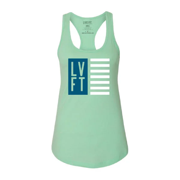 Women's Spaghetti Strap Tank Tops with Geometric PatternsNation Women's Racerback - Mint Women's Spaghetti Strap Tank Tops with Geometric PatternsNation Women's Racerback - Mint