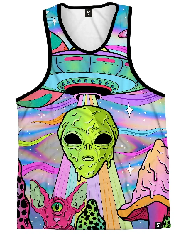 Plus Size Women's Embroidered Tank Tops in Boho StylesNeon Alien Invasion (Shimmer) Unisex Tank Top Plus Size Women's Embroidered Tank Tops in Boho StylesNeon Alien Invasion (Shimmer) Unisex Tank Top