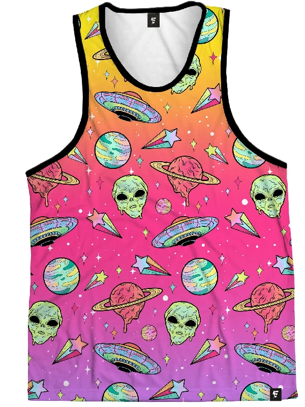 Plus Size Women's Ruffled Hem Tank Tops with Floral PrintsNeon Space Drip (Rainbow) Unisex Tank Top Plus Size Women's Ruffled Hem Tank Tops with Floral PrintsNeon Space Drip (Rainbow) Unisex Tank Top
