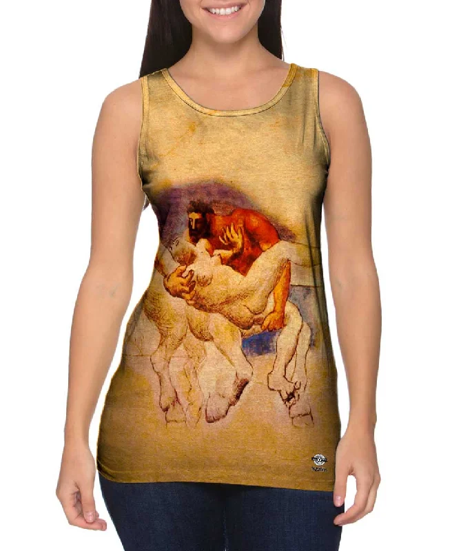 High - Neck Women's Silk Blend Tank Tops for a Luxurious Feel"Nessus and Deianeira"