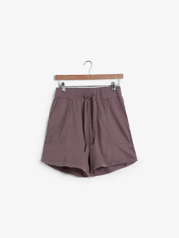 Cargo Women Shorts with Multiple Pockets for FunctionalityNuon Taupe Pure-Cotton Shorts Cargo Women Shorts with Multiple Pockets for FunctionalityNuon Taupe Pure-Cotton Shorts