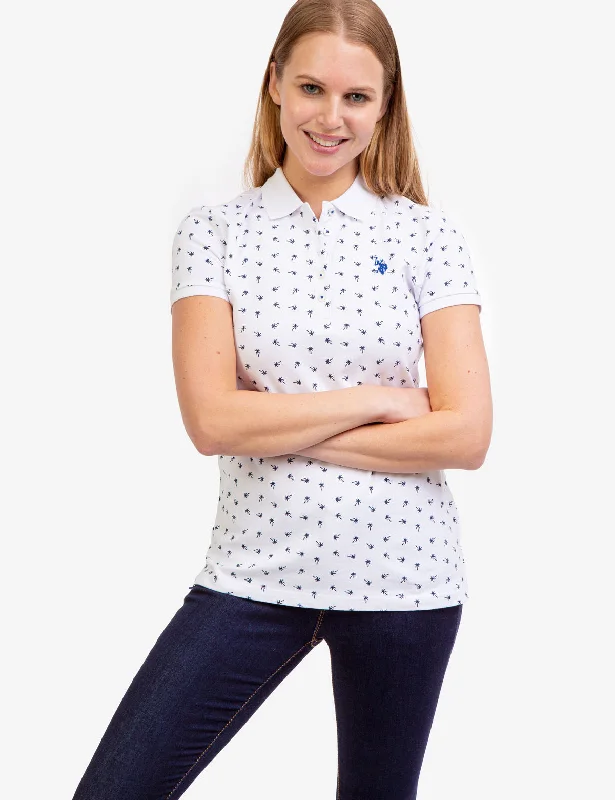 Long - sleeve polo shirt in lightweight polyester for layeringPALM TREE POLO SHIRT