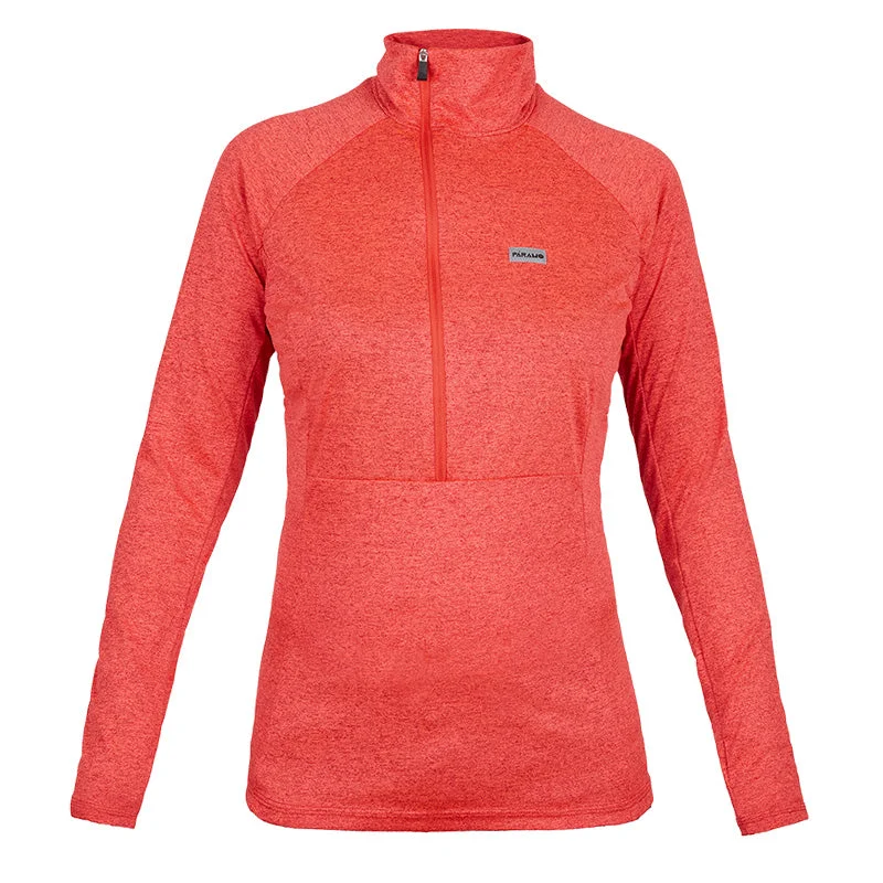 Two - tone polo shirt for a modern and stylish appearanceParamo Womens Tempro Zip Neck Hot Coral Marl Two - tone polo shirt for a modern and stylish appearanceParamo Womens Tempro Zip Neck Hot Coral Marl