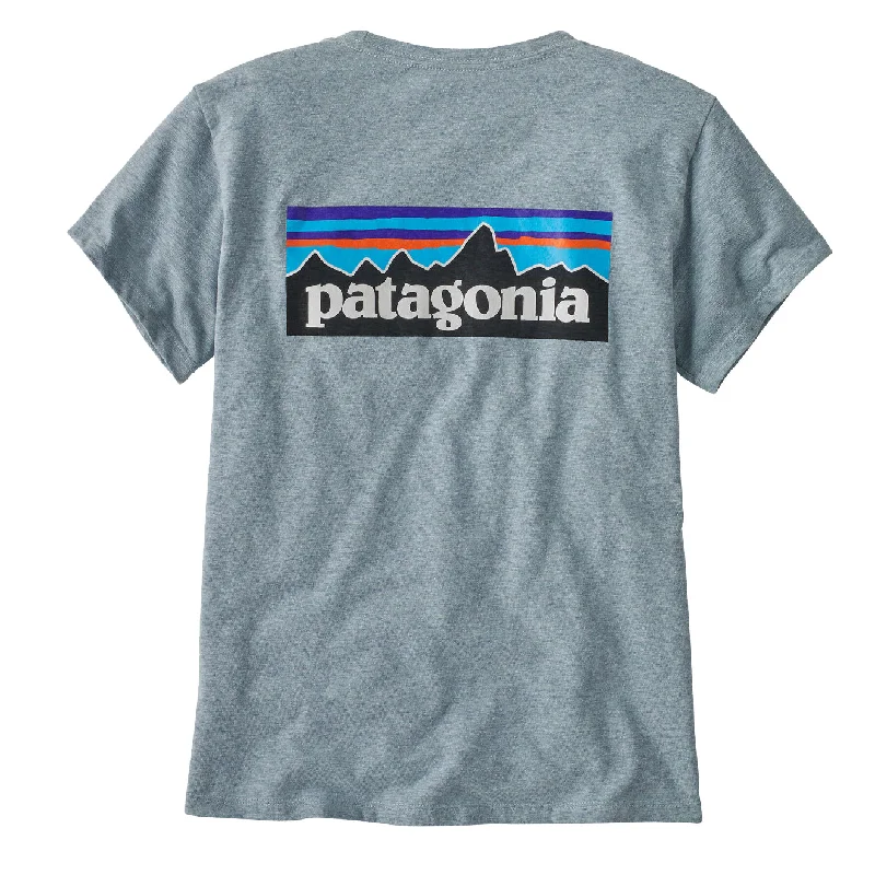 Patagonia Womens P-6 Logo Responsibili-Tee Thermal Blue