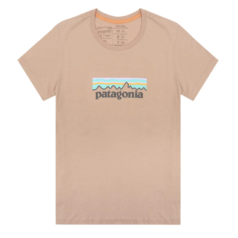 Floral print short - sleeve polo shirt for a feminine lookPatagonia Womens Pastel P-6 Logo Organic Crew T-Shirt Pamp Tan Floral print short - sleeve polo shirt for a feminine lookPatagonia Womens Pastel P-6 Logo Organic Crew T-Shirt Pamp Tan