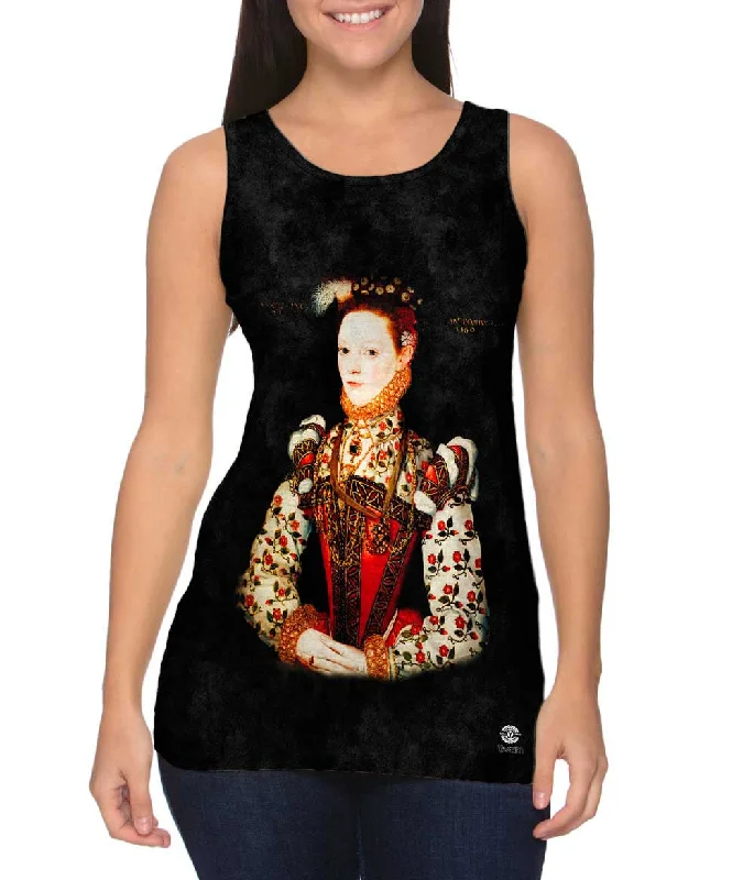Women's Longline Tank Tops with Abstract Prints"Portrait of Marchioness of Northampton" Women's Longline Tank Tops with Abstract Prints"Portrait of Marchioness of Northampton"