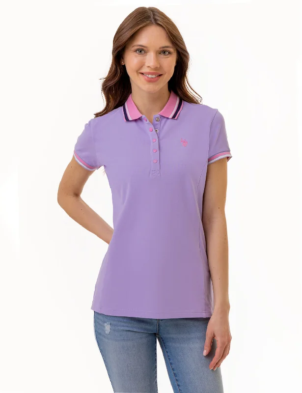 Polo shirt with thumbholes for added functionalityPRINCESS SIDE SEAM TIPPED POLO SHIRT Polo shirt with thumbholes for added functionalityPRINCESS SIDE SEAM TIPPED POLO SHIRT