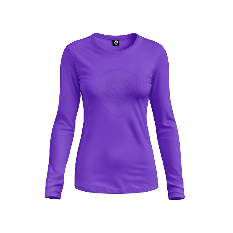 Pocket - Equipped Women Long Sleeve Top for Added FunctionalityWomen's VT Embossed Purple Long Sleeve