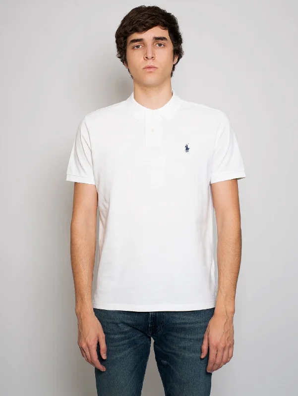 Polo in Cotone Custom Slim Fit Bianco