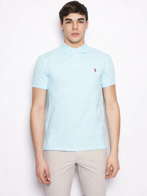 Polo shirt with a detachable hood for added versatilityPolo in Cotone Slim-Fit Azzurro Polo shirt with a detachable hood for added versatilityPolo in Cotone Slim-Fit Azzurro