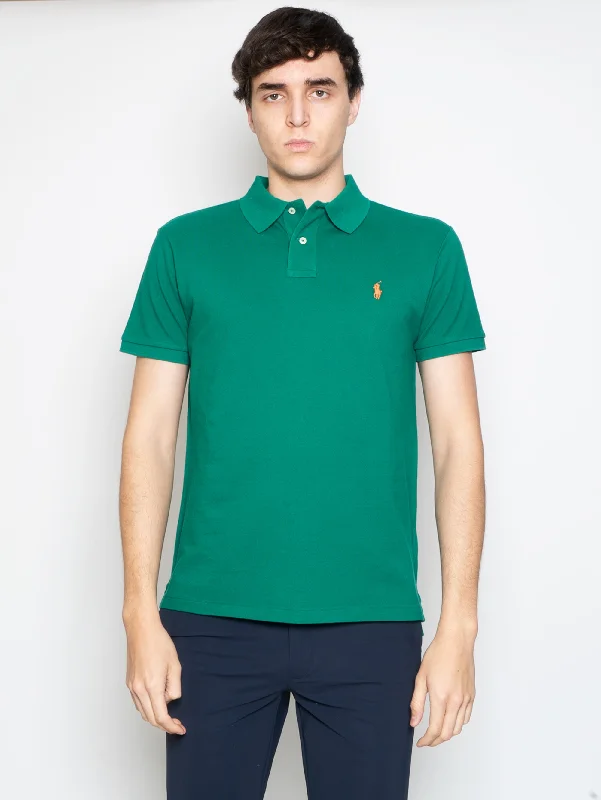 Polo in Mesh Slim Fit Verde