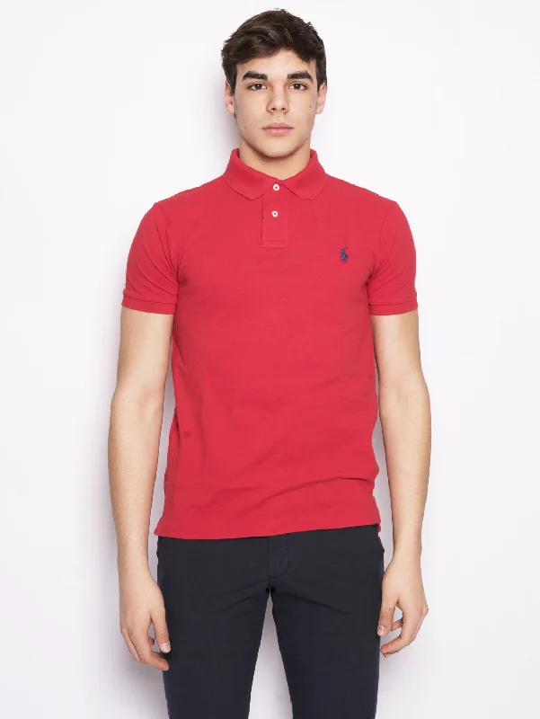 Antibacterial polo shirt for fitness enthusiastsPolo in Piquè di Cotone Rosso