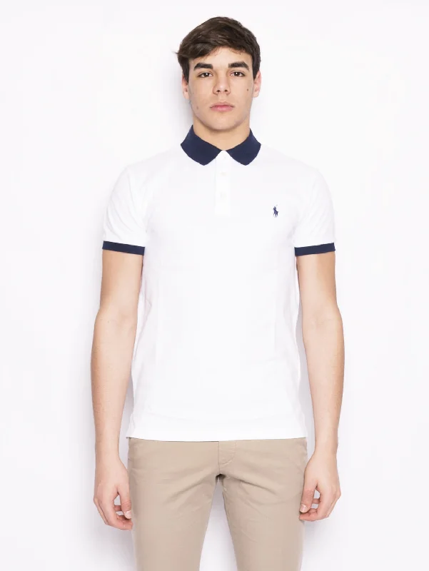 Embroidered logo polo shirt for a preppy stylePolo Slim fit tricolore Bianco / Blu