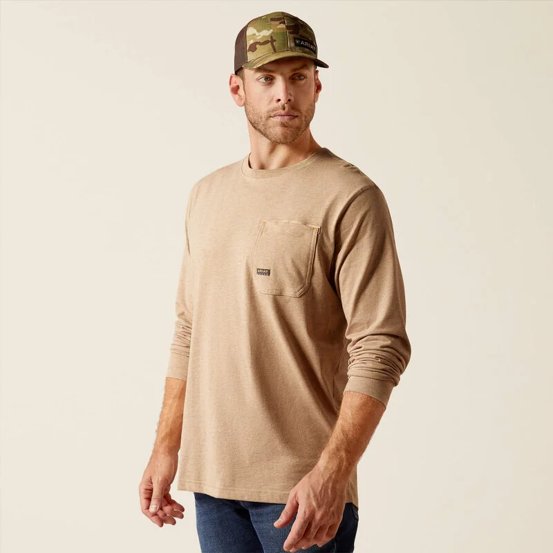 Organic Cotton Women Long Sleeve Top for Eco - Friendly ComfortRebar Workman Born For This T-Shirt Long Sleeve - Oatmeal Heather Organic Cotton Women Long Sleeve Top for Eco - Friendly ComfortRebar Workman Born For This T-Shirt Long Sleeve - Oatmeal Heather