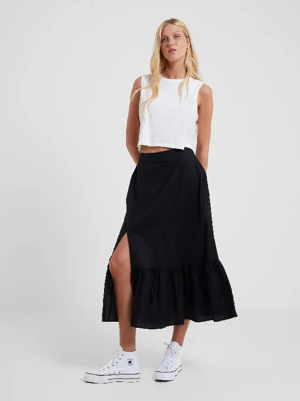 Stretchable Women Shorts for Maximum MobilityRhodes Cotton Poplin Ruffle Maxi Skirt