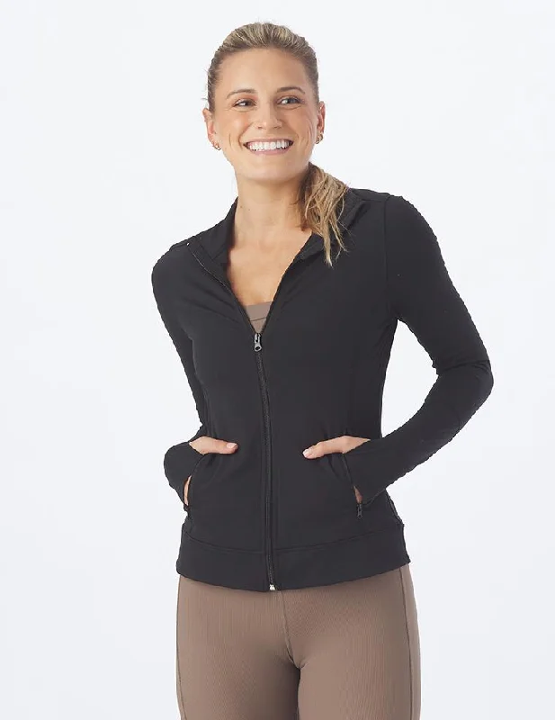 Ribbed Women Long Sleeve Top with a Textured AppealRider Jacket II: Black