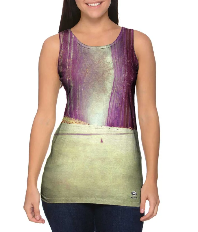 Square Neck Women's Organic Cotton Tank Tops in Earth Tones"Road To Somewhere"