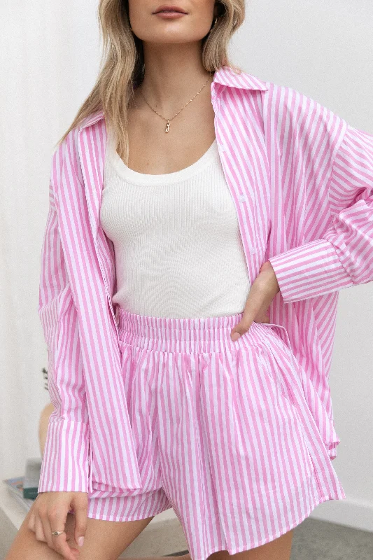 Solid Color Women Shorts in Bright Hues for a Bold StatementRonadi Shorts - Pink
